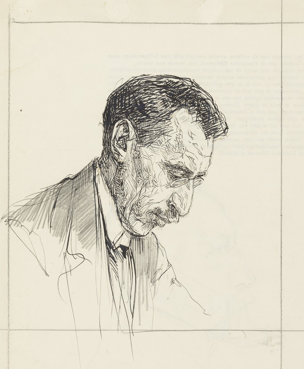 Portret van P Visser profiel naar rechts 1874   1925