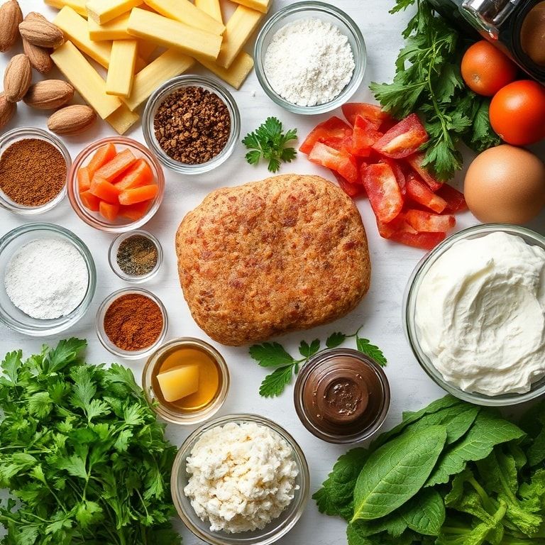 Ingredients for Easy Low-Carb Bacon Cheeseburger Casserole Recipe - Quick & Delicious Dinner