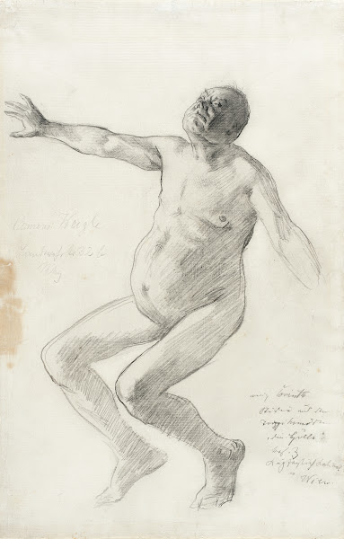 Study of a Nude Man Falling Backwards circa 1894