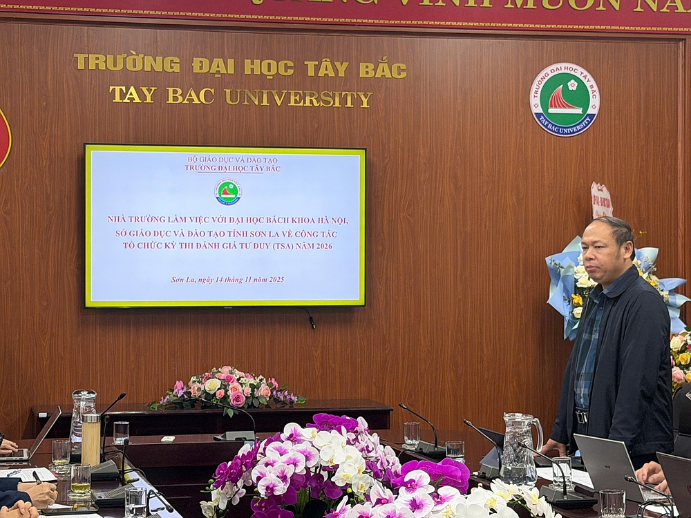 Trường Đại học Tây Bắc làm việc với Đại học Bách Khoa Hà Nội và Sở Giáo dục và Đào tạo tỉnh Sơn La về công tác tổ chức Kỳ thi Đánh giá tư duy (TSA) năm 2026