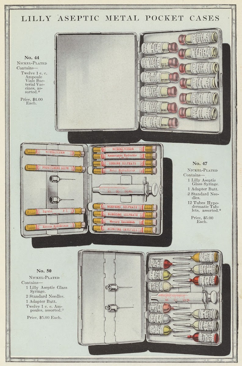 Lilly Aseptic Metal Pocket Cases 1919