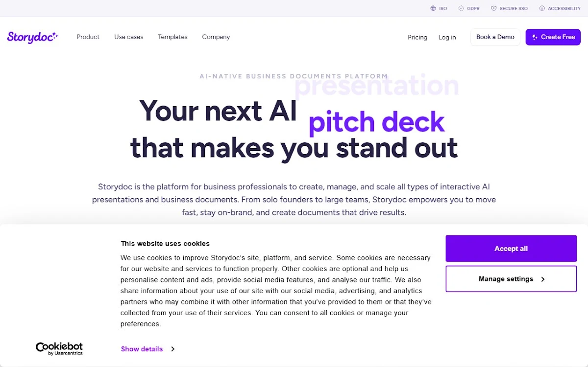 Captura de Storydoc Pitch Deck