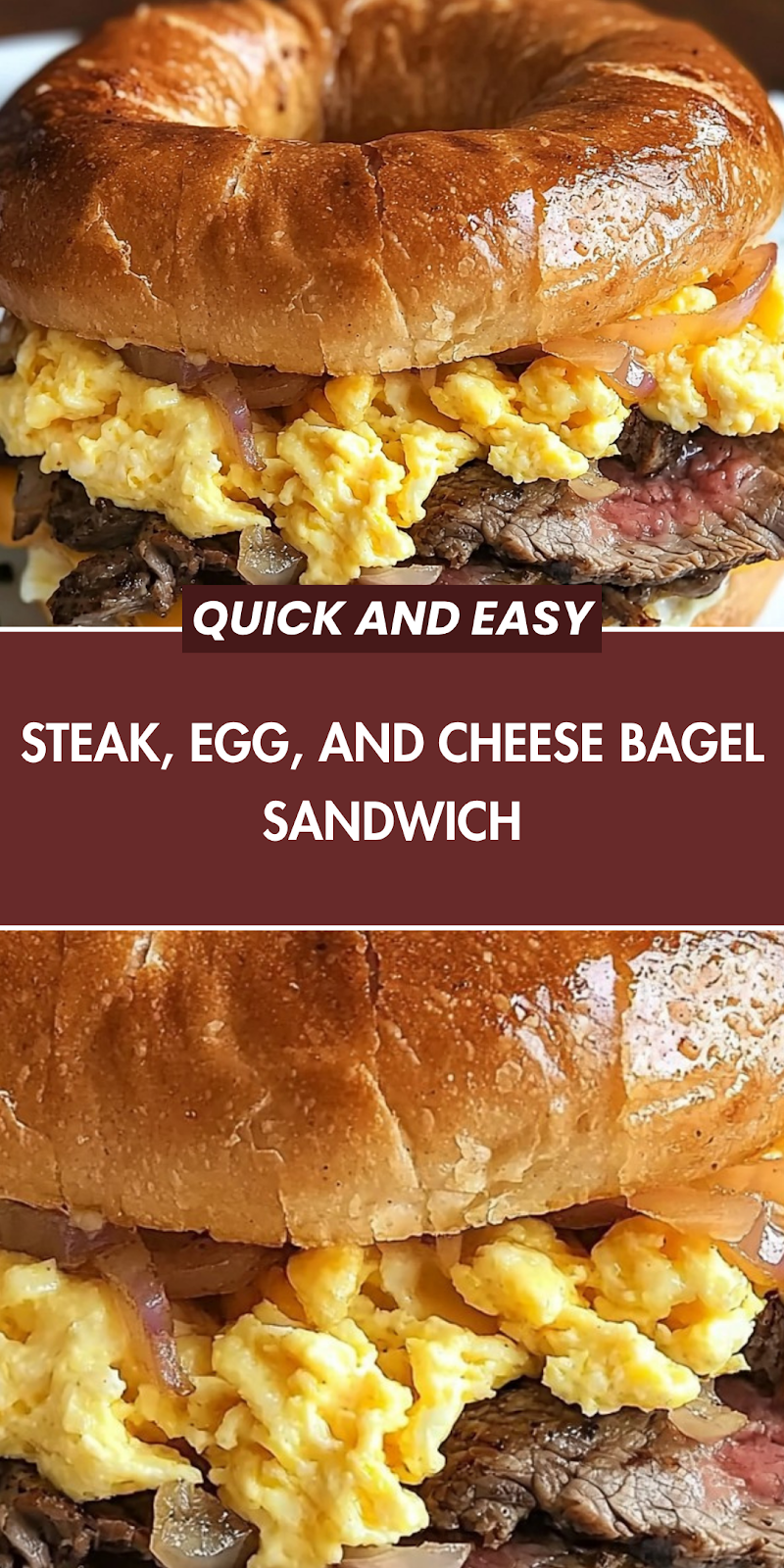Steak, Egg, and Cheese Bagel Sandwich