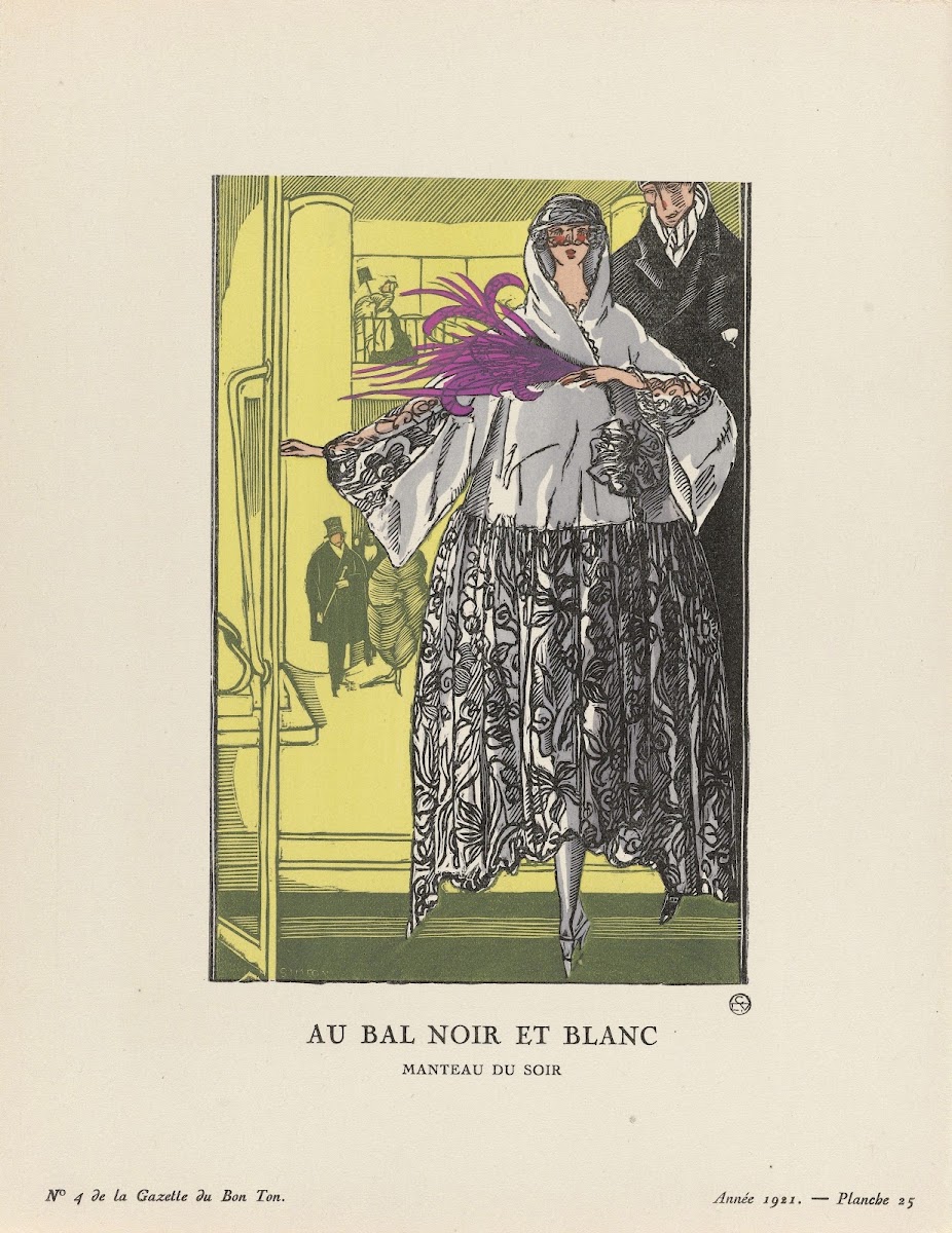 Au bal noir et blanc Manteau du soir 1921