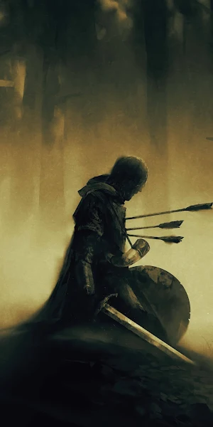 Fantasy, Knight, Arrows, Forest 4K Wallpaper Background