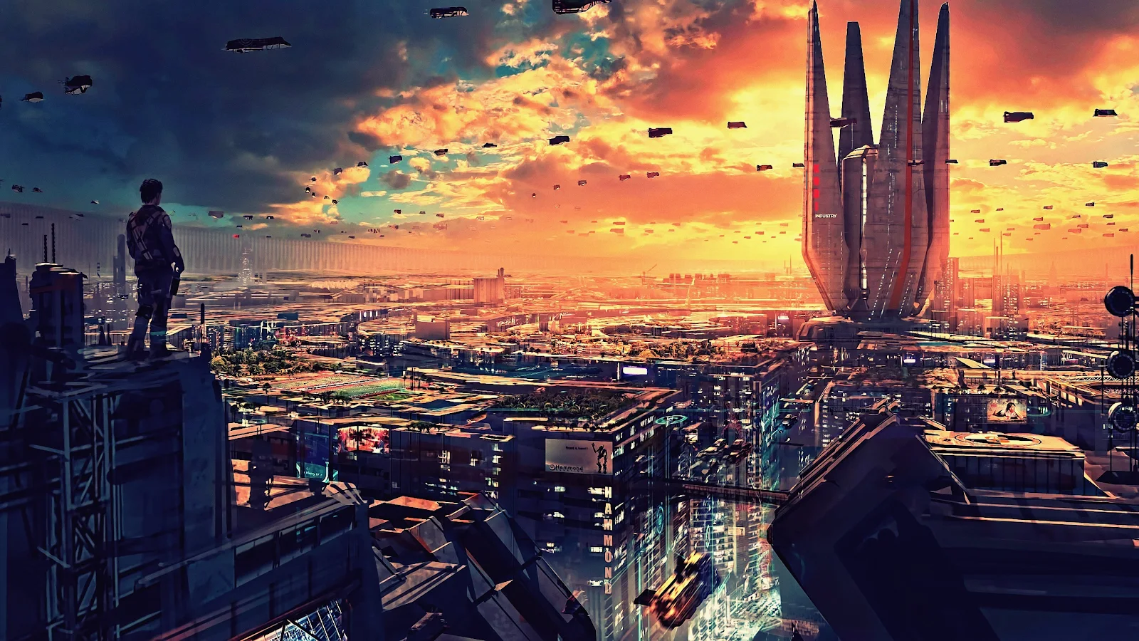 Artwork, Futuristic City, Science Fiction, Digital Art, Concept Art 4K Desktop, iPhone Wallpaper Background