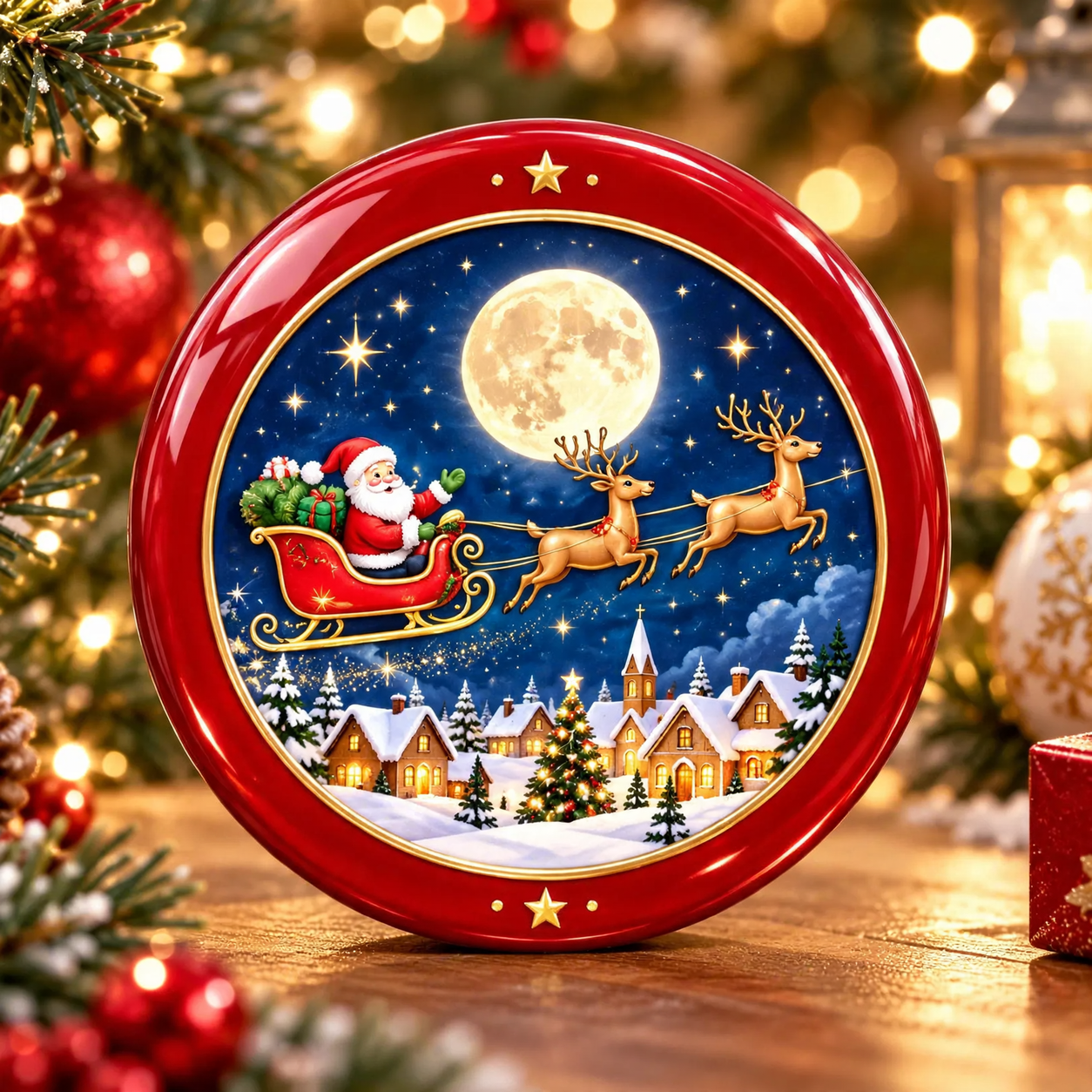Decorative relief Christmas plates made of acrylic