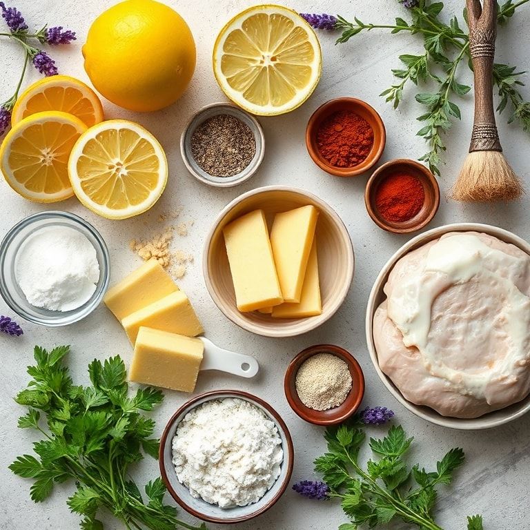 Ingredients for Mini Lemon Cakes with Lavender Glaze A Sweet Spring Treat – Easy Homemade Mini Dessert