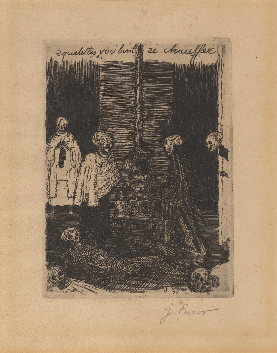 Geraamten die zich willen warmen 1895
