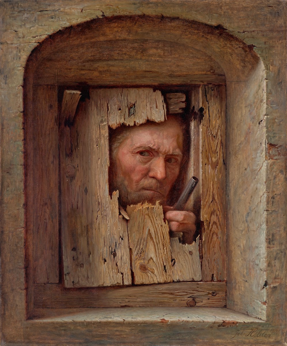 Hidden Man Armed With A Pistol 1901
