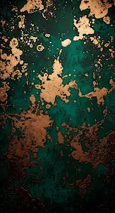 Emerald Malachite Texture with Molten Gold Splatter Art