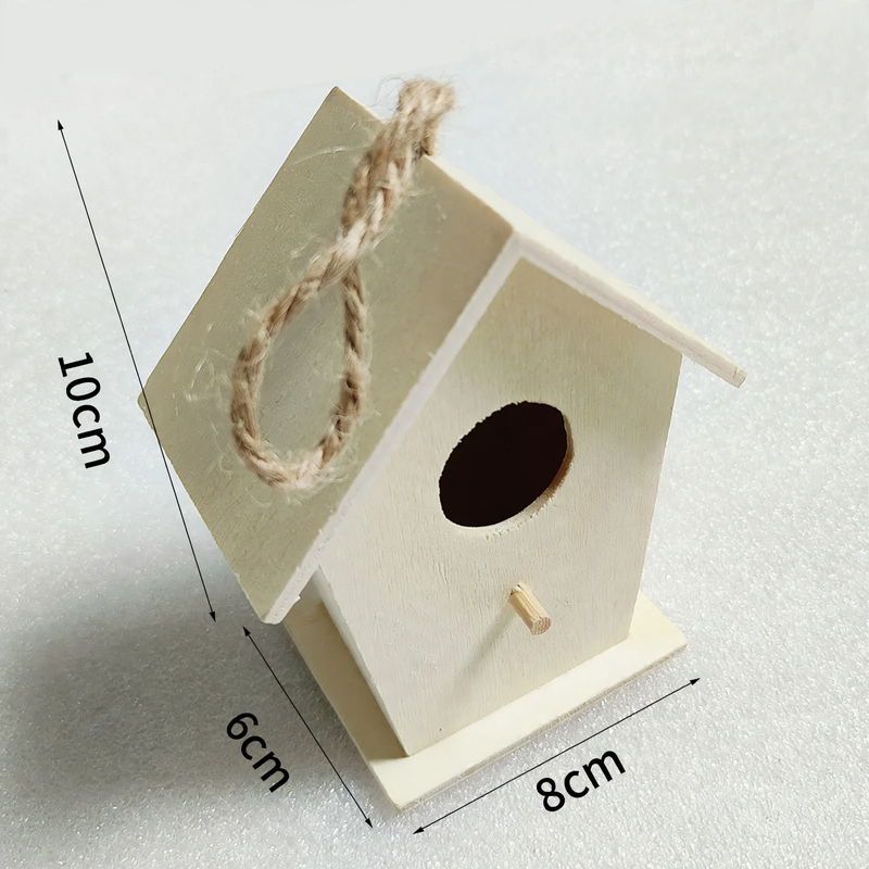 Pine wood birdhouse for hanging