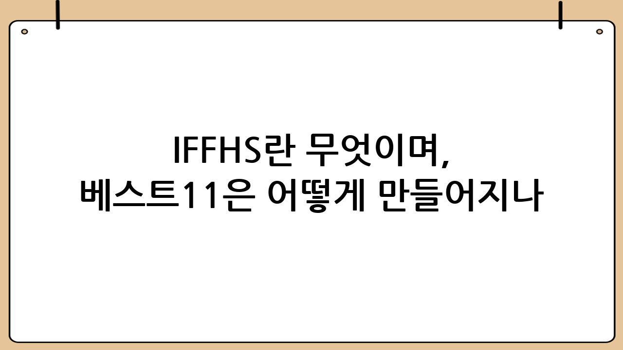 IFFHS란 무엇이며, 베스트11은 어떻게 만들어지나
