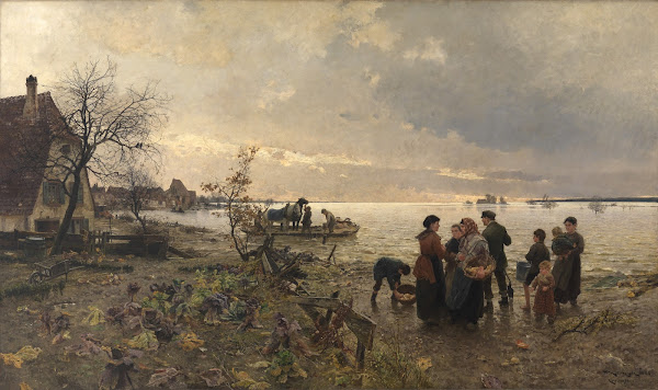 Rheinüberschwemmung bei Karlsruhe im Jahre 1887 1888