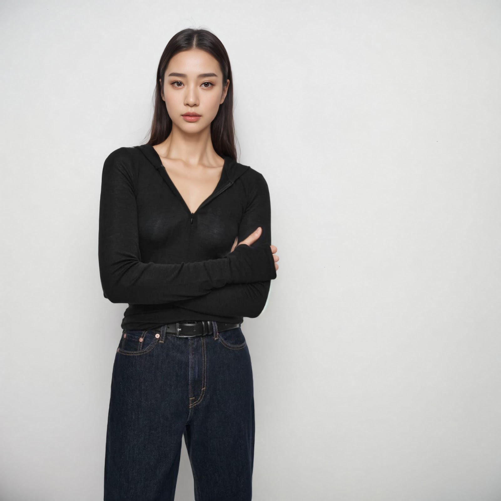 Knit Hoodie with Zipper