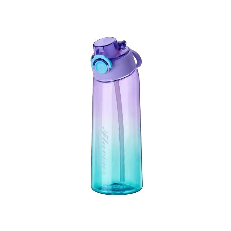 Tritan-Trinkflasche mit Aromaring, 900 ml, mit Strohhalm