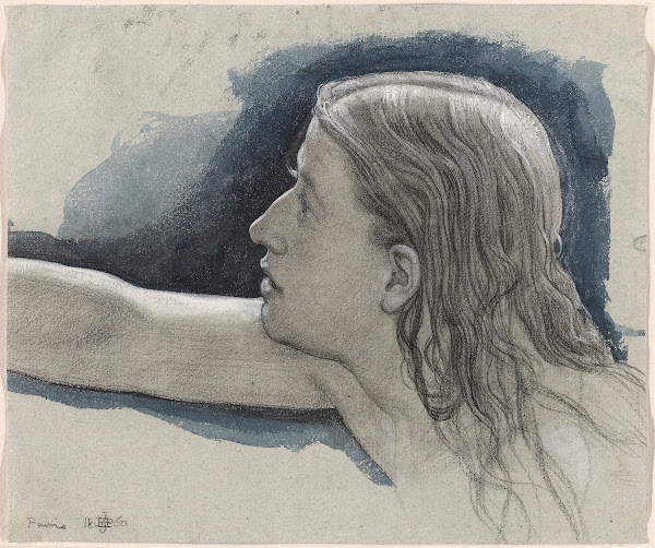 Study of a Young Mans Head with Right Arm Outstretched 1860