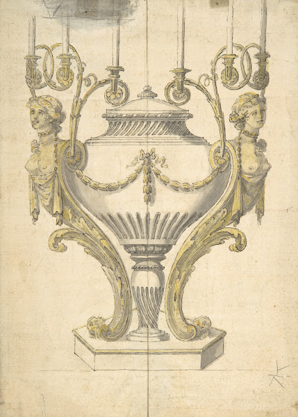 Candelabrum in the form of an Urn Clasped by Carytides and Candle Branches 17601