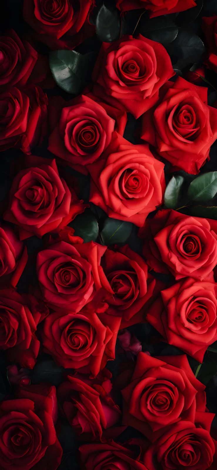 Lush Red Roses Background - Floral Photography 2K iPhone Wallpaper (1772x3839)