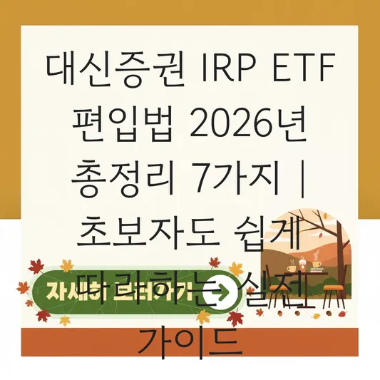 대신증권 IRP ETF 편입 하는 법 대표 이미지