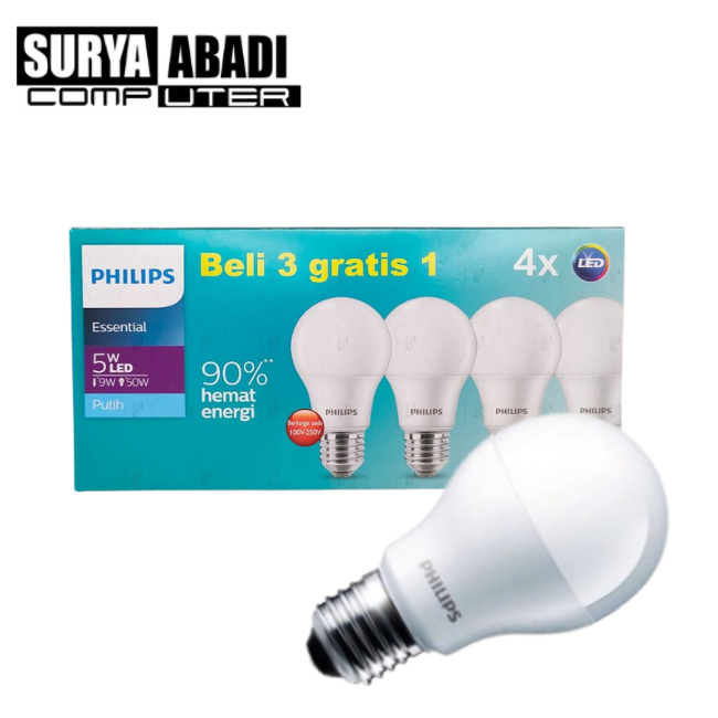 PHILIPS LED ESSENTIAL 5W PAKET (ISI 4)