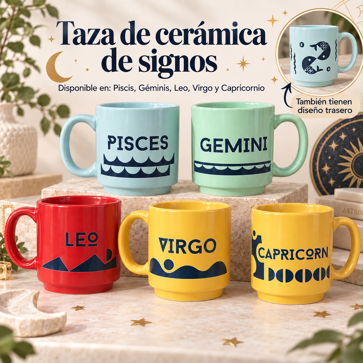 Taza de cerámica de signos del zodíaco