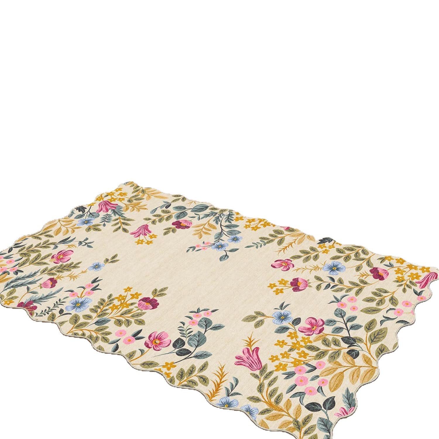 Entrance mat with floral pattern, washable