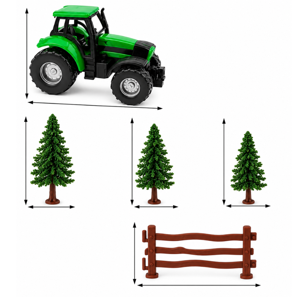 36Pcs Tractor Cake Topper Set with Farmer, Trees & Fences - Farm Theme Birthday Party Supplies for Kids Boys Girls, Farm Cake Decorations for Halloween, Christmas, Holiday Parties view 3