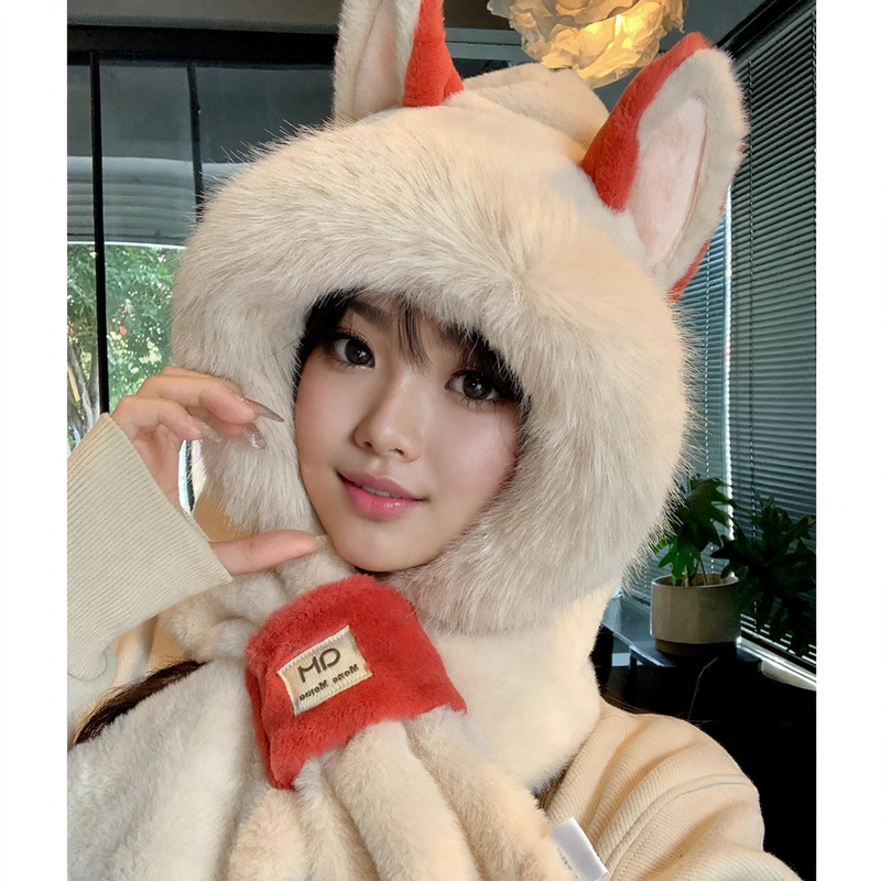 Plush Set: Hat, Scarf, and Gloves in One