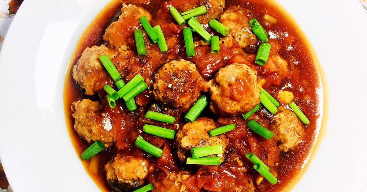 Thịt Nhồi Nấm Hương Sốt Cà