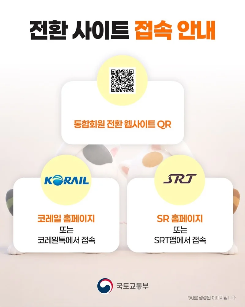 통합회원 전환 사이트 접속 안내