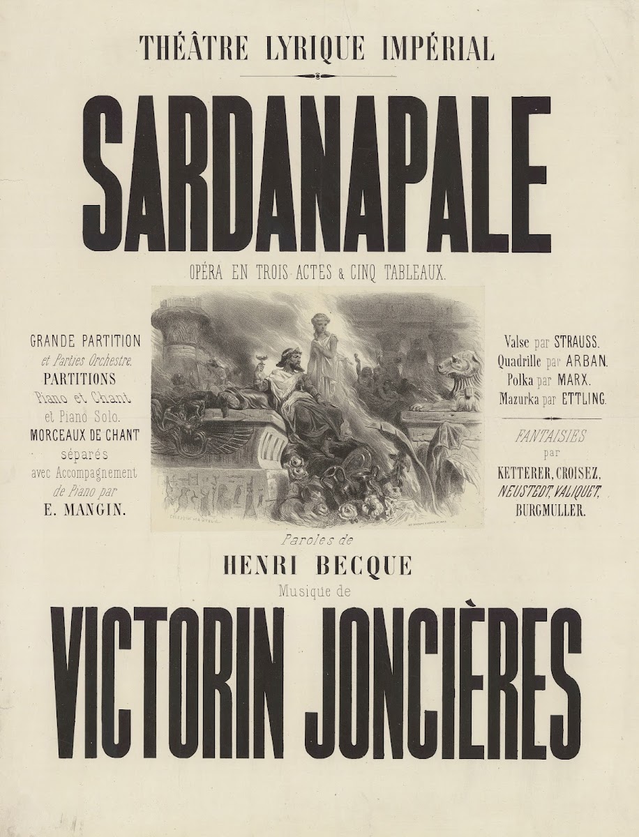 Théâtre Lyrique Impérial Sardanapale 1867