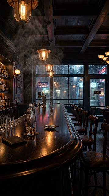 Dim Jazz Bar Interior Night Rain Window Wallpaper - Free mobile Wallpaper