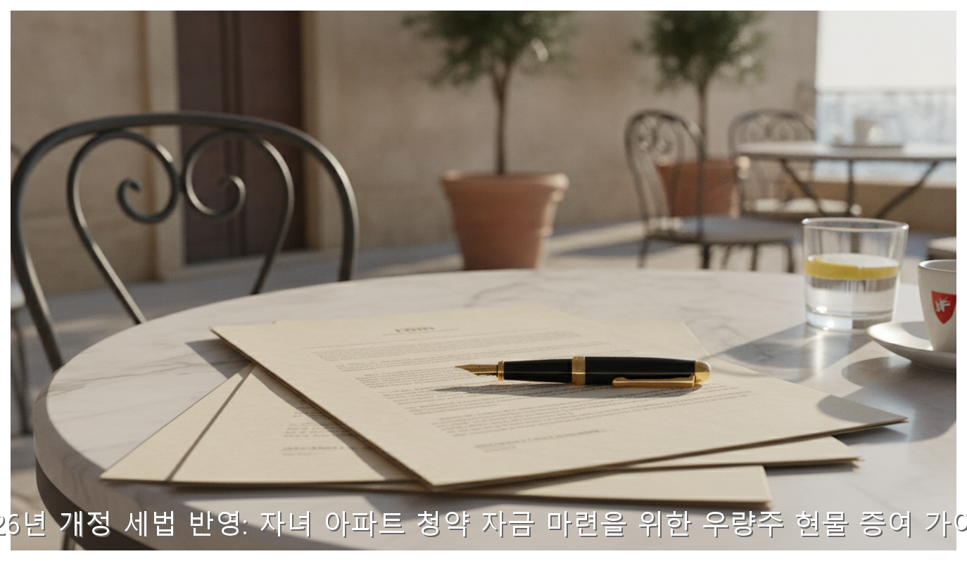 2026년 개정 세법 반영: 자녀 아파트 청약 자금 마련을 위한 우량주 현물 증여 가이드 핵심 안내 및 분석 인포그래픽 (4)