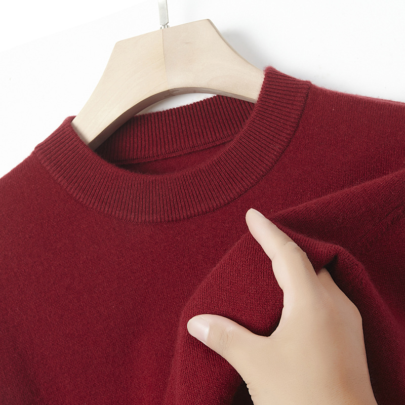 Men's cashmere sweater, solid color, warm