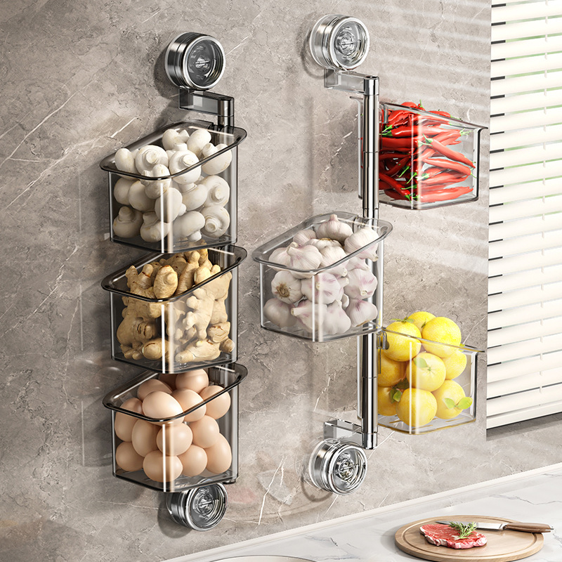 Rotating Kitchen Storage Rack with Suction Cup, Model 230-006-A