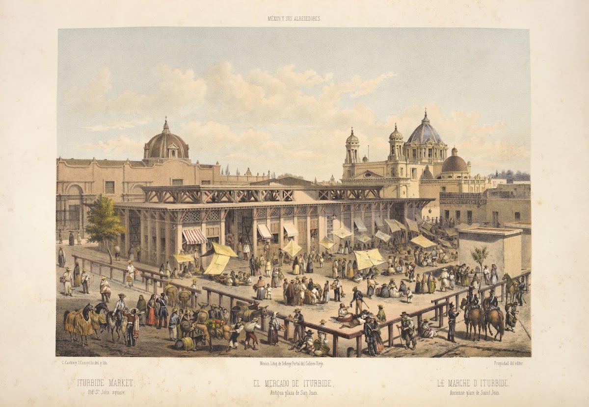 Iturbide Market old St John square 1869