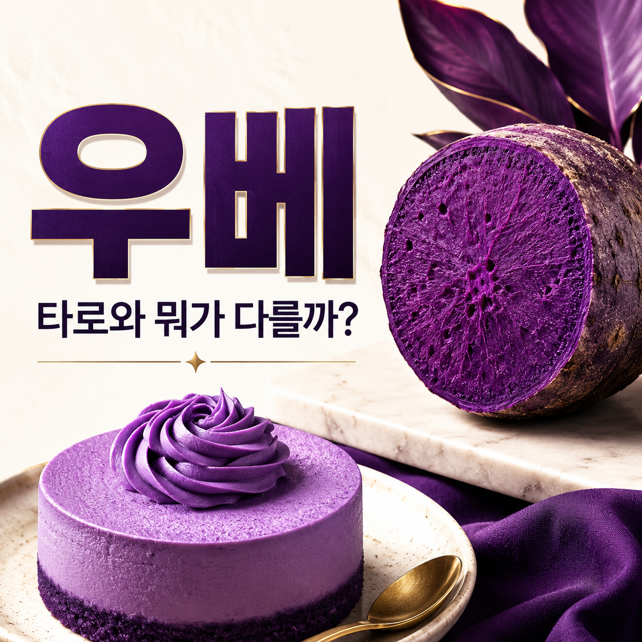 우베와 타로의 차이를 묻는 1대1 썸네일