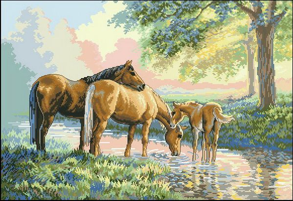 DIM35174 Horses By A Stream