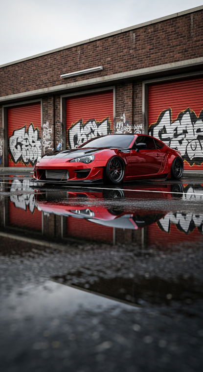 Red Car Urban Graffiti