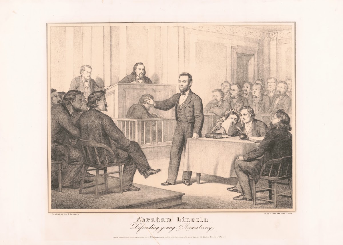 Abraham Lincoln Defending young Armstrong 1865