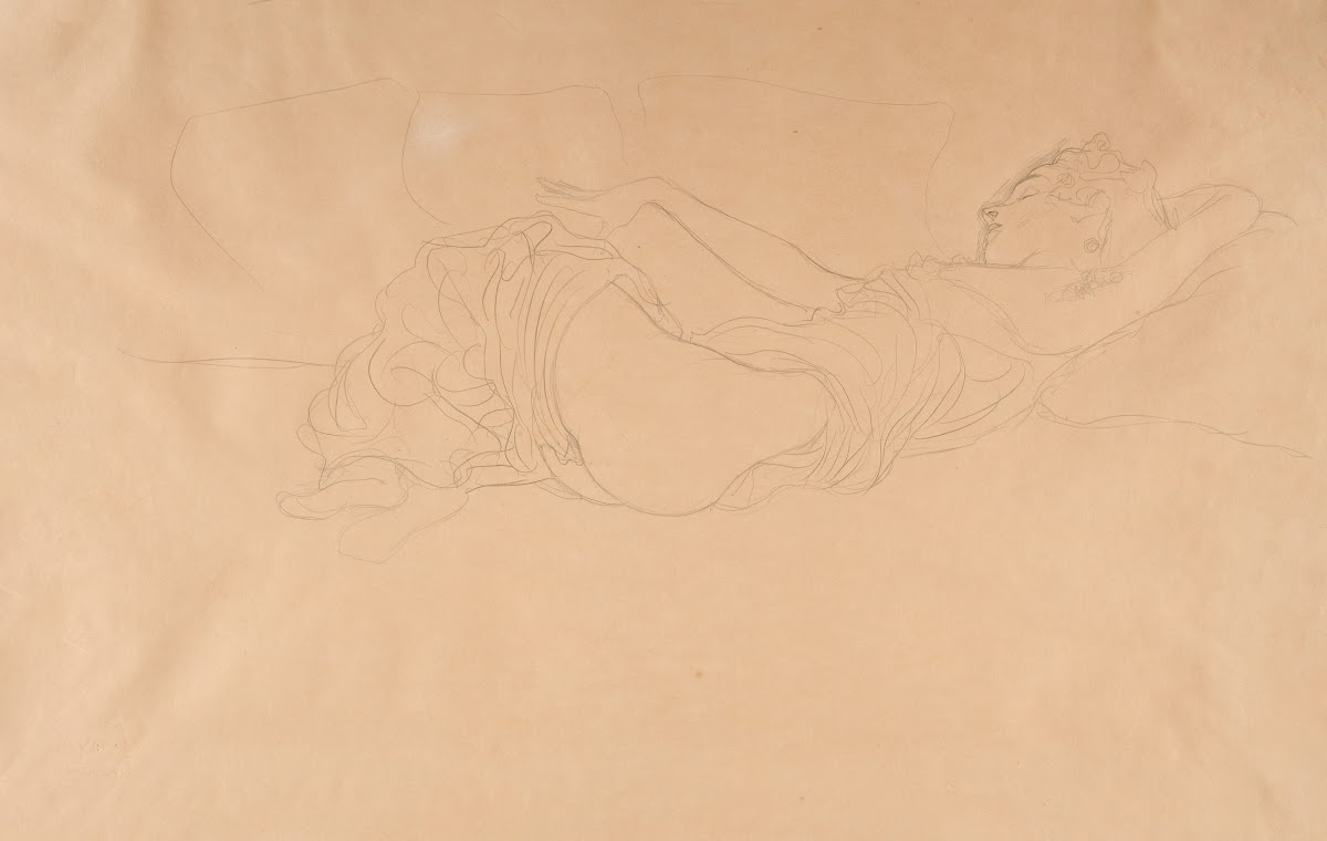 Woman Lying on her Back PartlyDressed 1904