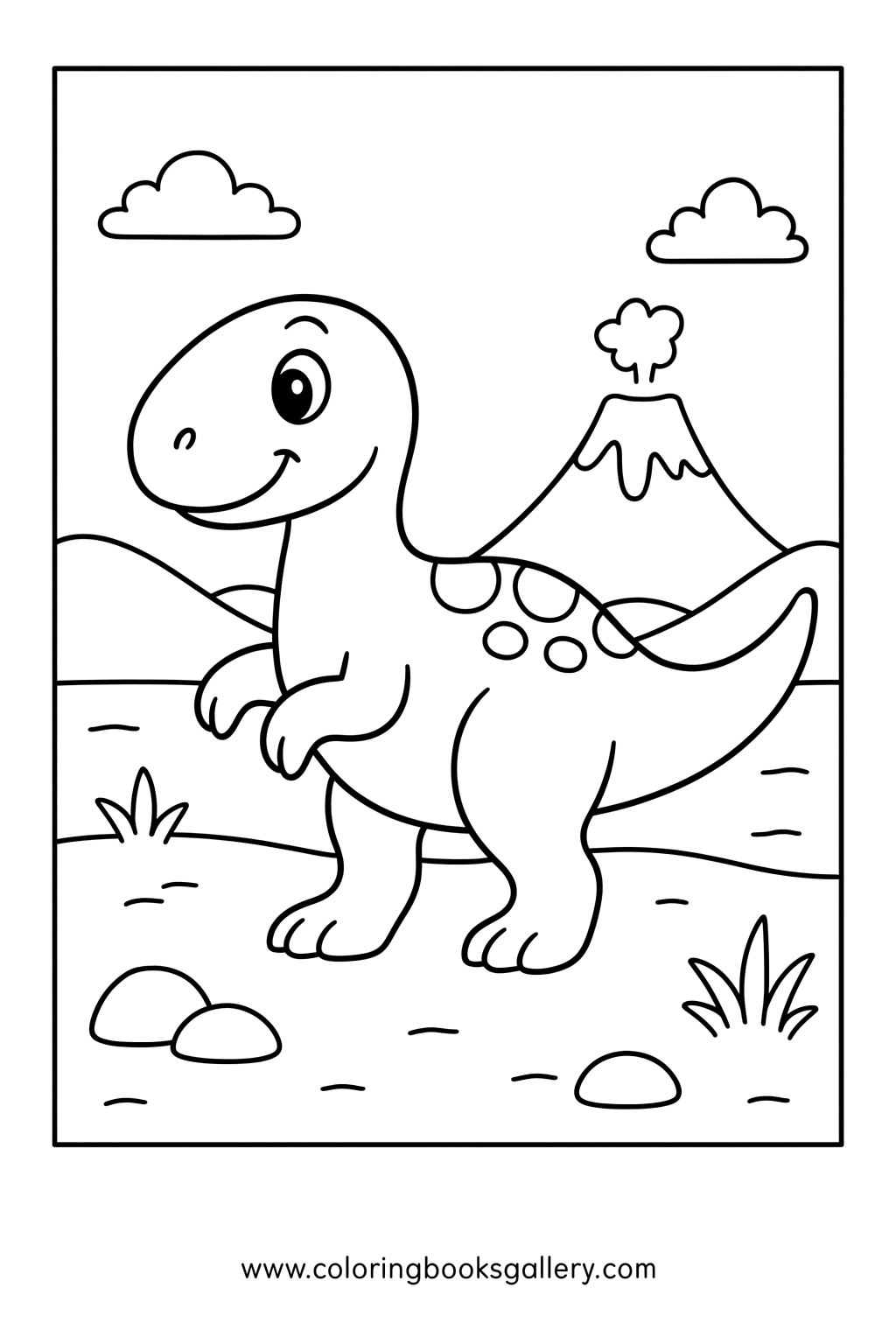 Explore the Desert with Our Easy Iguanodon Coloring Page for Toddlers – free coloring page for kids