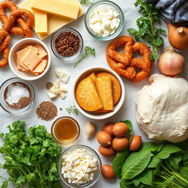 Ingredients for Easy Cheese Stuffed Pretzels Recipe for Snack Time – Cheesy, Crispy & Comforting