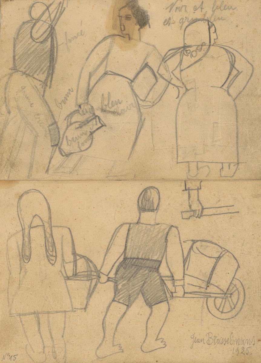 People one pushing a wheelbarrow 1925