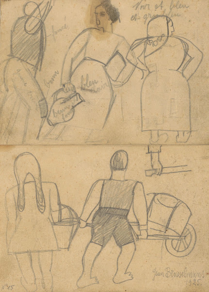 People one pushing a wheelbarrow 1925