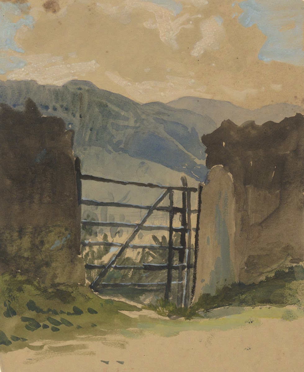 Stone wall and gatesketch