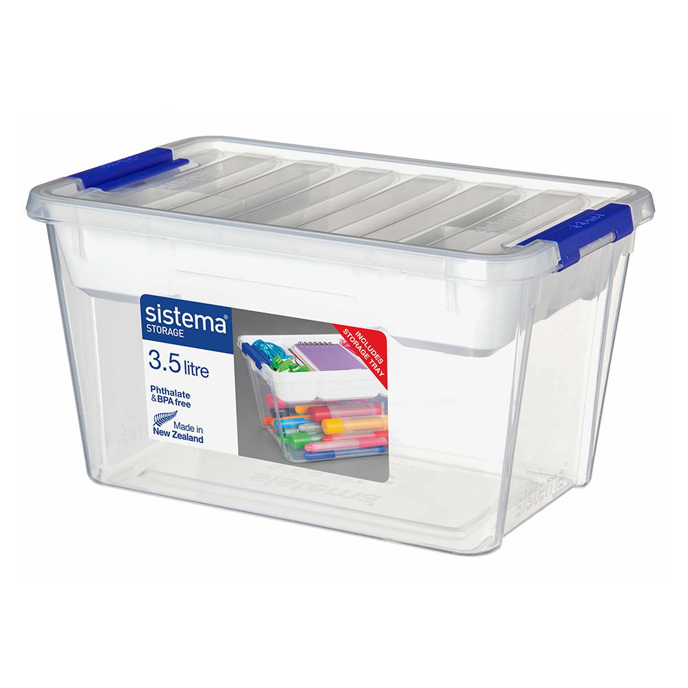 Caja organizadora de plástico con charola Sistema™ 3.5 L