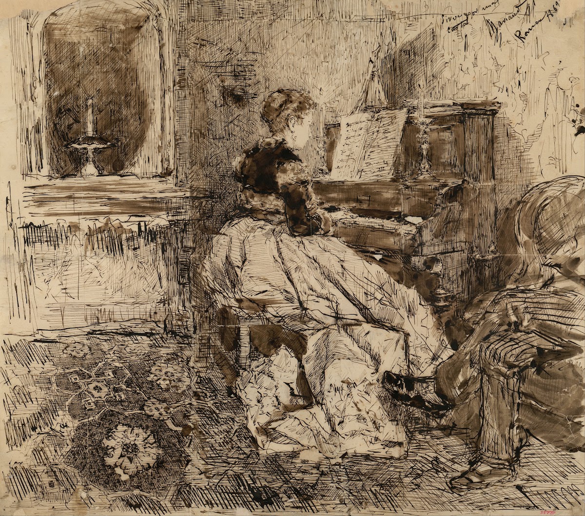 Cecilia de Madrazo Playing the Piano 1869