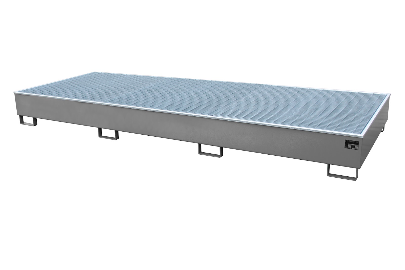 Stellingopvangbak met PE-binnenbak&nbsp;RW-GR 3600-3 PE, gelakt, Muisgrijs